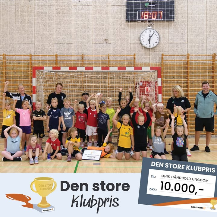 ØHIK Håndbold Ungdom vinder 10.000 kr. fra Sportigan Viborg ApS til Den Store Klubpris og gode oplevelser