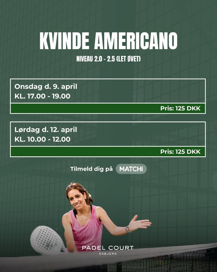 Padel Court Esbjerg inviterer til ny runde af fuldt booket Kvinde Americano