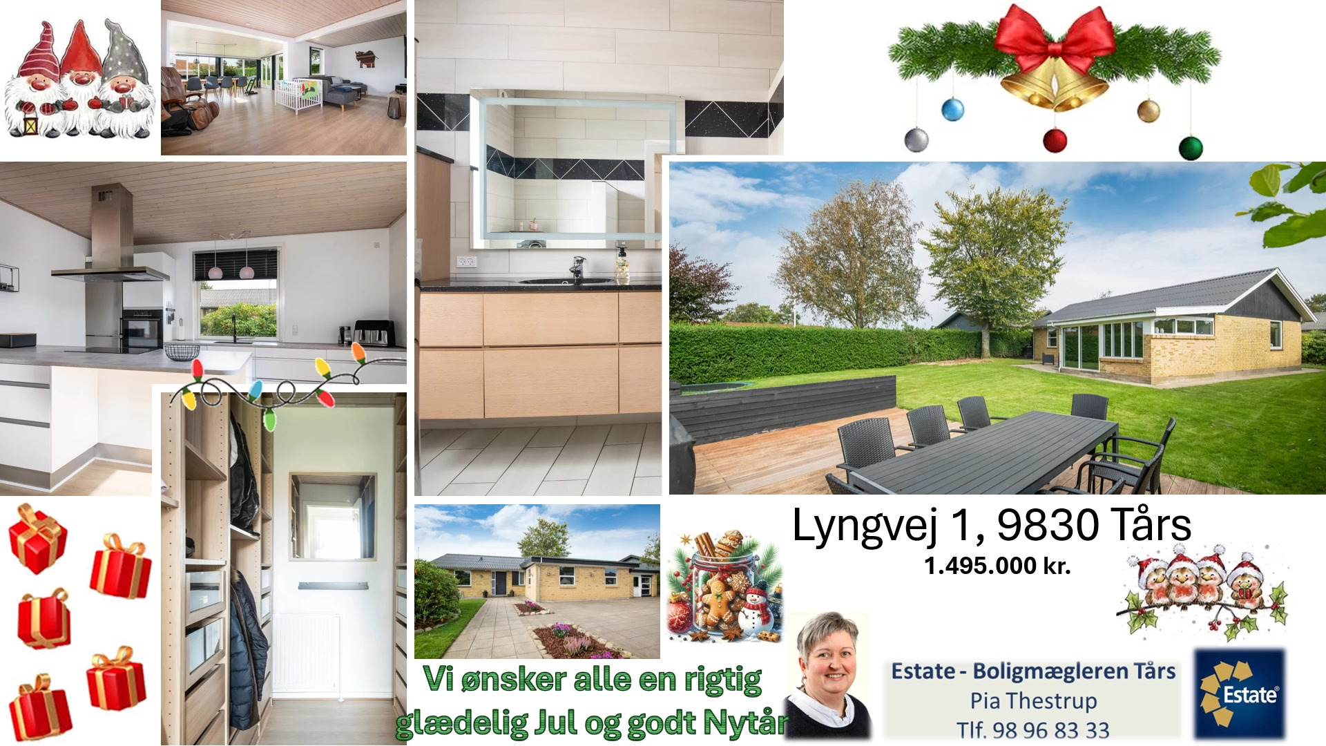 Estate Boligmægleren Tårs ønsker glædelig jul og godt nytår samt præsenterer bolig på Lyngvej 1