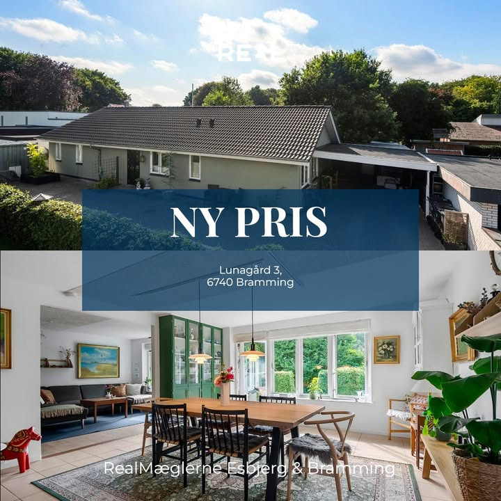 RealMæglerne Esbjerg og Bramming annoncerer nedsat pris på familievilla i Bramming