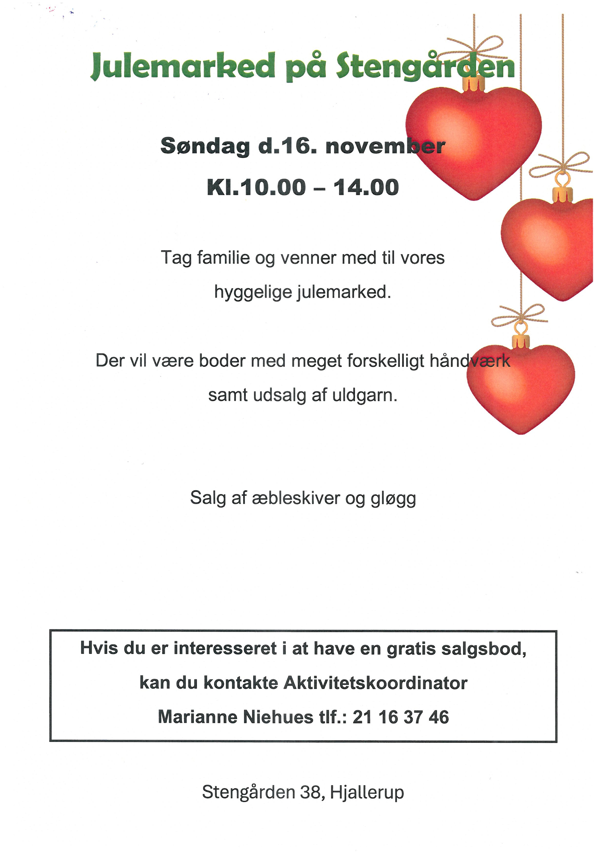 Kom i julestemning på julemarked i Hjallerup