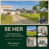 Ejendomsmægler Mike Andersen præsenterer attraktiv etplansvilla i Taulov til salgs