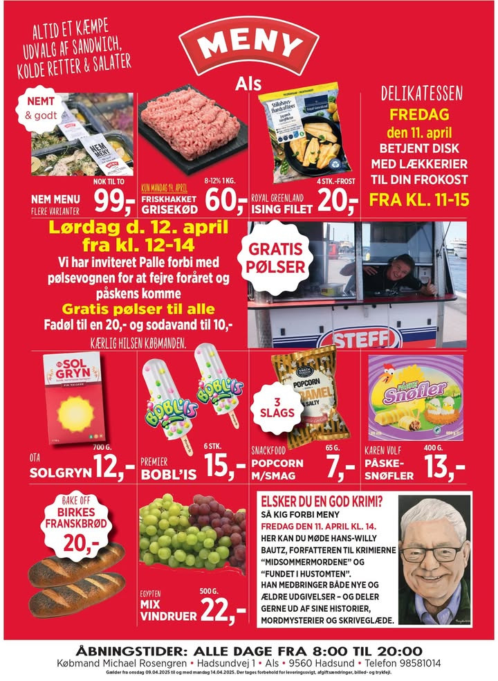 Meny Als præsenterer ugens lokale priser fra 9.-14. april 2025