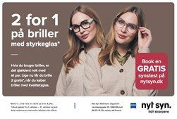 Nyt Syn Brøndum Jeppesen tilbyder 2 for 1 på briller i oktober