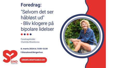 Charlotte Blixenkrone deler sin historie om bipolar lidelse i Dianalund