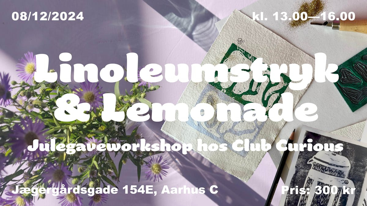 Kreativ julegaveworkshop: Linoleumstryk & lemonade i Aarhus