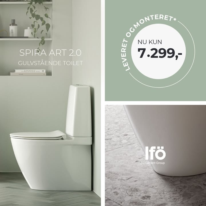 Vangvedvængets VVS tilbyder Ifö Spira Art 2.0 med Turboflush skyllesystem