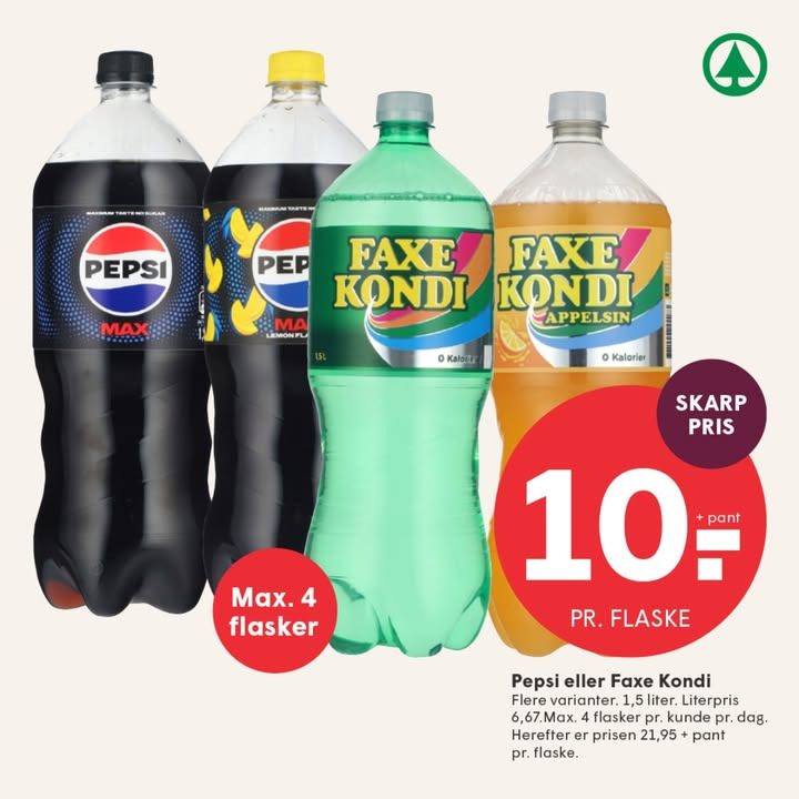 SPAR SKALLERUP A/S tilbyder Faxe Kondi og Pepsi til vinterferiehygge priser