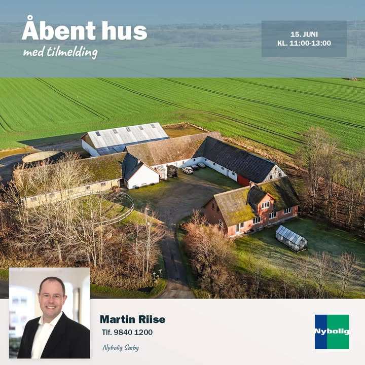 Nybolig Sæby A/S inviterer til åbent hus med tilmelding på landejendom i Stenhøj