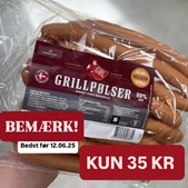 SuperBrugsen Dronninglund tilbyder Gøl grillpølser til specialpris i dag