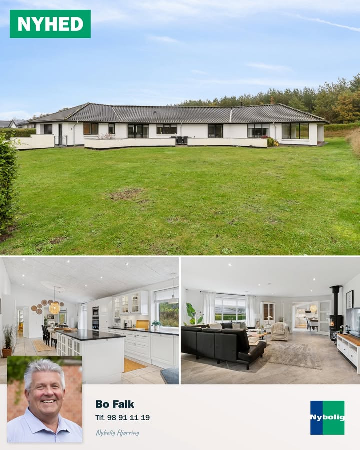 Nybolig Hjørring v/Morten Hove tilbyder stilfuld familievilla i Sindal med stor garage