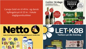 Canaja Gold vin til 49 kr. og dansk kyllingebryst til 25 kr. i lokale dagligvarebutikker