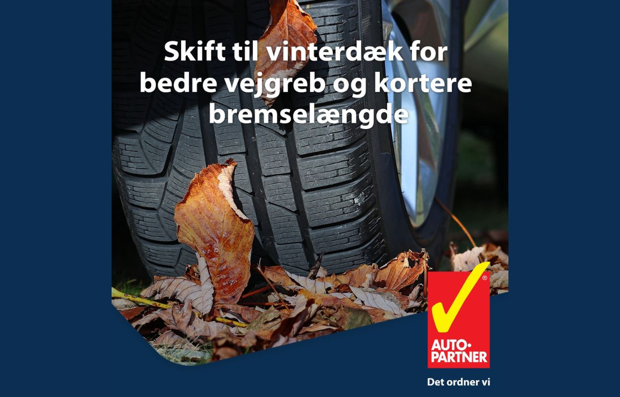 Skift til vinterdæk hos JM Autoteknik for øget sikkerhed under kolde forhold