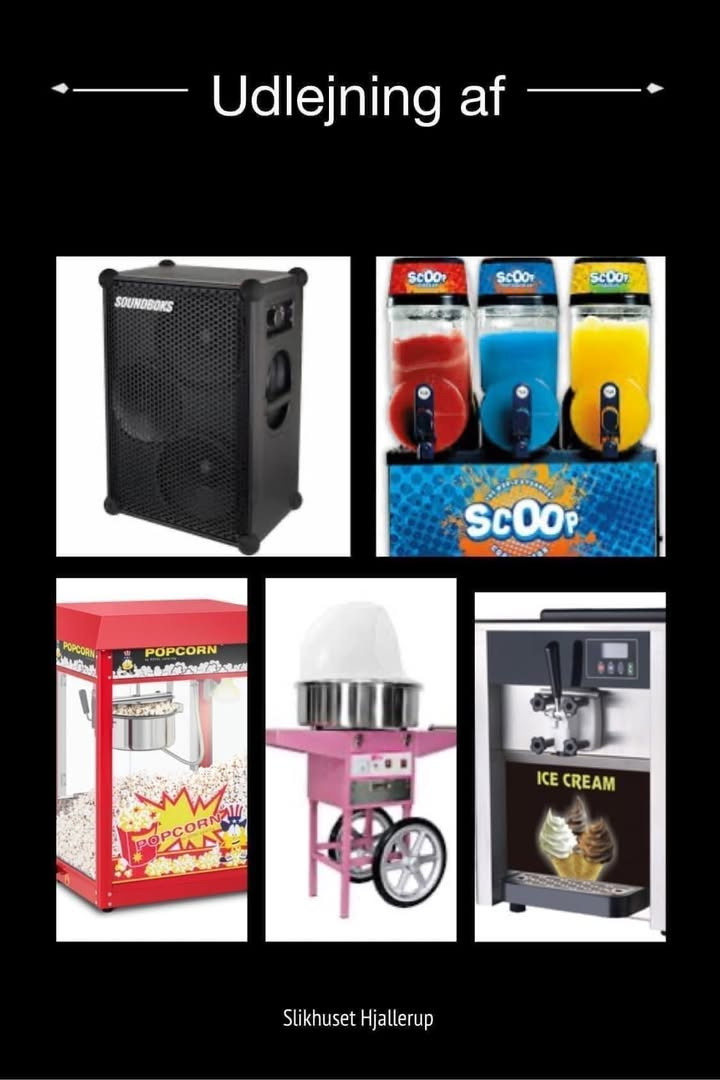 Slikhuset Hjallerup tilbyder maskiner til konfirmationer og fester - book nu!