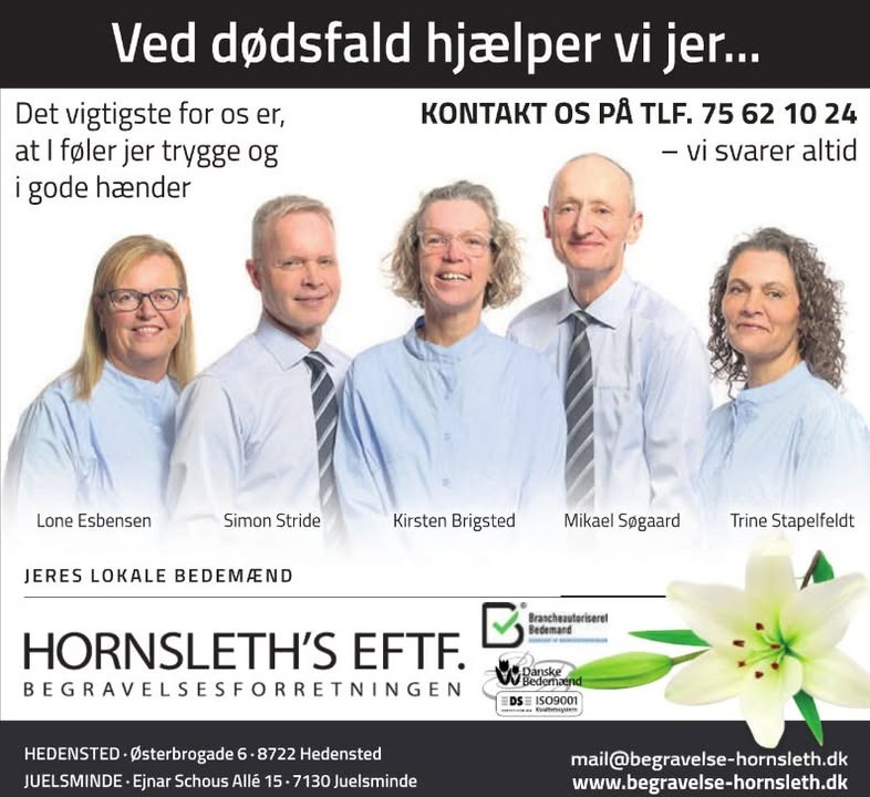 Hornsleth's Eftf. Begravelsesforretning tilbyder støtte døgnet rundt med lokalkendskab