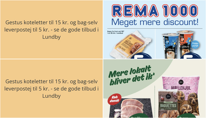 Gestus koteletter til 15 kr. og bag-selv leverpostej til 5 kr. - se de gode tilbud i Lundby