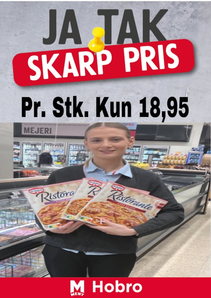 Meny Hobro tilbyder Dr. Oetker Ristorante pizza til under halv pris