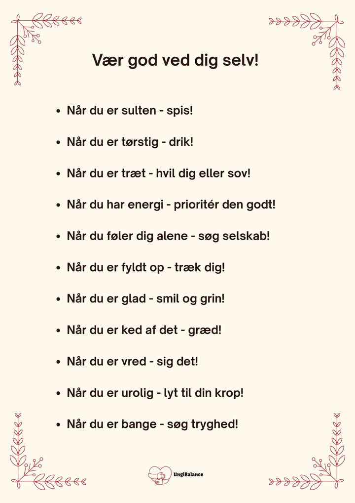 Ung i Balance: Lær at genkende og prioritere dine grundlæggende behov som ung