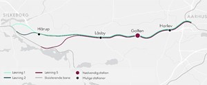 Tre linjeføringer til ny jernbane mellem Aarhus og Silkeborg skal undersøges nærmere