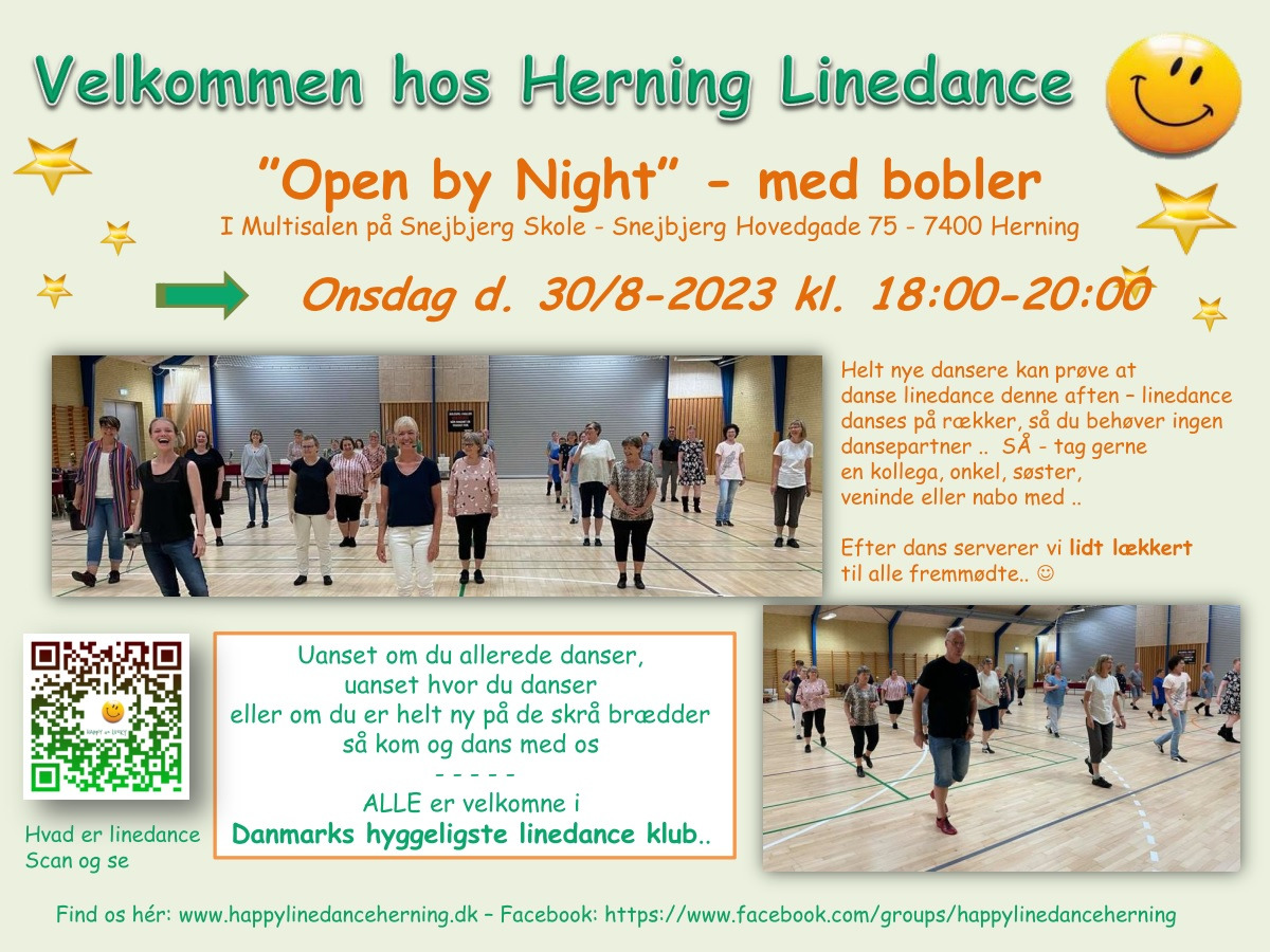 Bobler og lækker dans: Herning Linedance afholder Open by Night