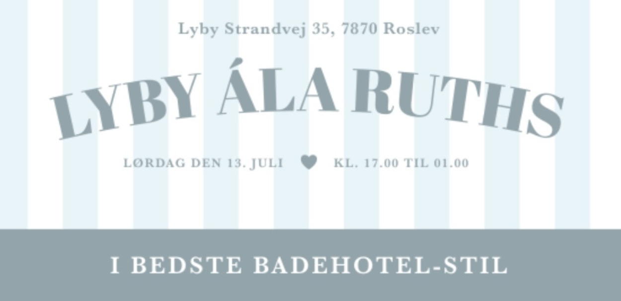 LYBYSTRAND - 'ála Ruths' - En aften i ægte badehotel-stil