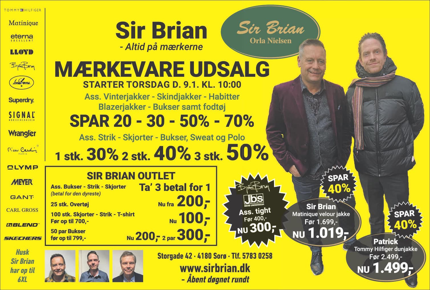 Vildt udsalg hos Sir Brian: Gå ikke glip af mærkevarer til fantastiske priser