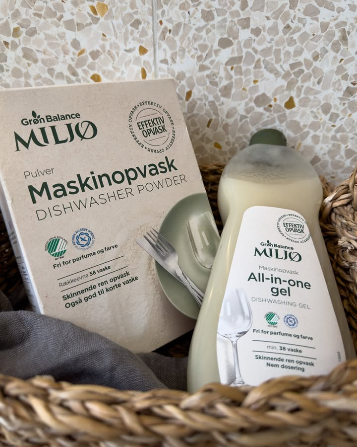 Meny Klarup tilbyder miljøvenlig opvaskegel og -pulver med Nordic Swan Ecolabel