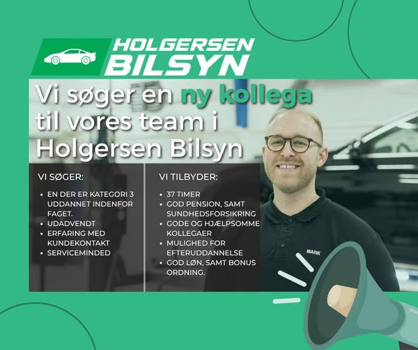 Holgersen Bilsyn søger ny kollega med kategori 3-uddannelse
