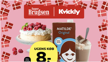 Matilde kakao skummetmælk til kun 8 kr. pr. liter og Det Gode fra Schulstad til 10 kr. pr. pakke