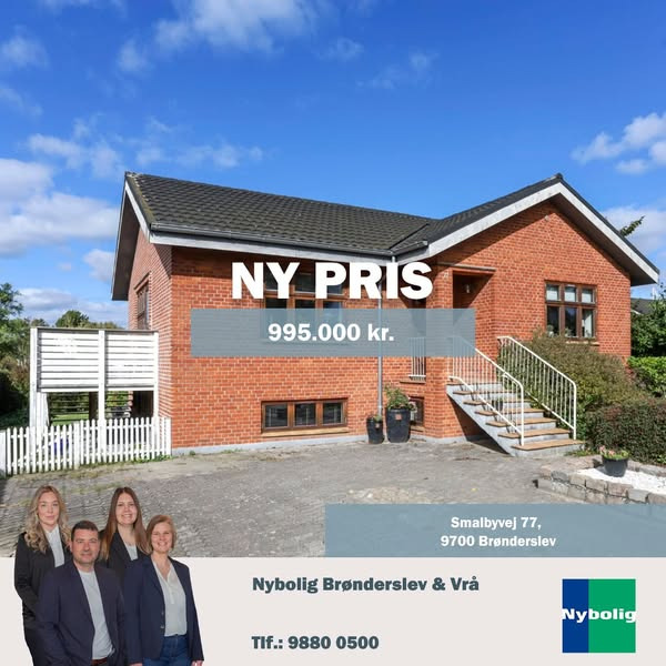 Nybolig Brønderslev & Vrå reducerer prisen på moderniseret 1 plans hus med kælder i Brønderslev