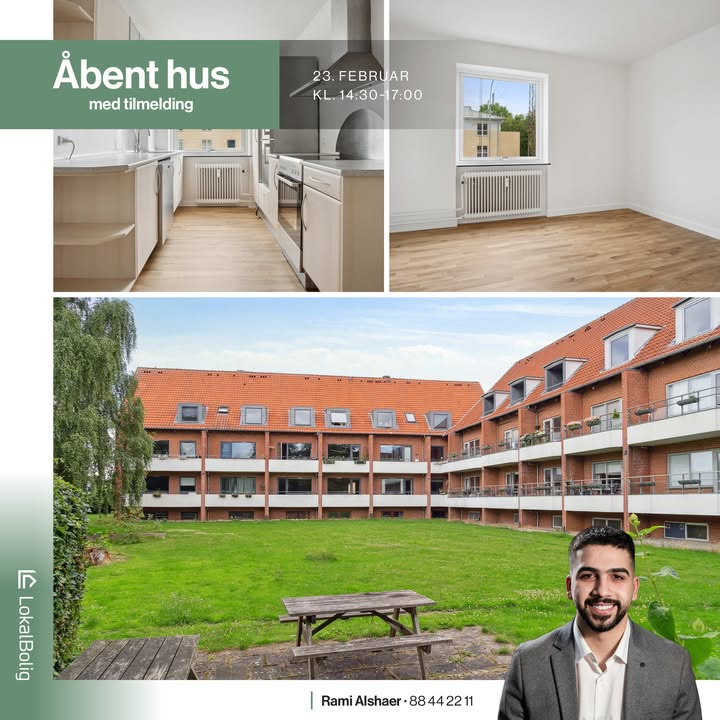 Lokalbolig Silkeborg inviterer til åbent hus i charmerende 2-værelses med solrig altan i Åbyhøj