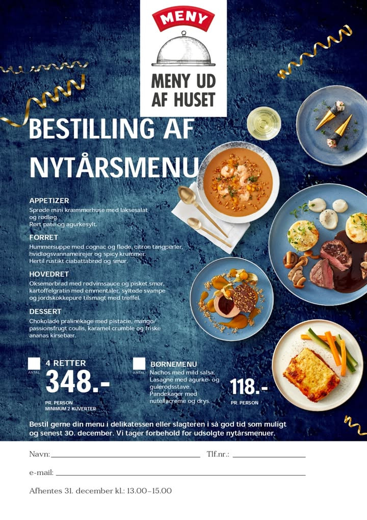 Sidste chance for at bestille nytårsmenu hos Meny Als