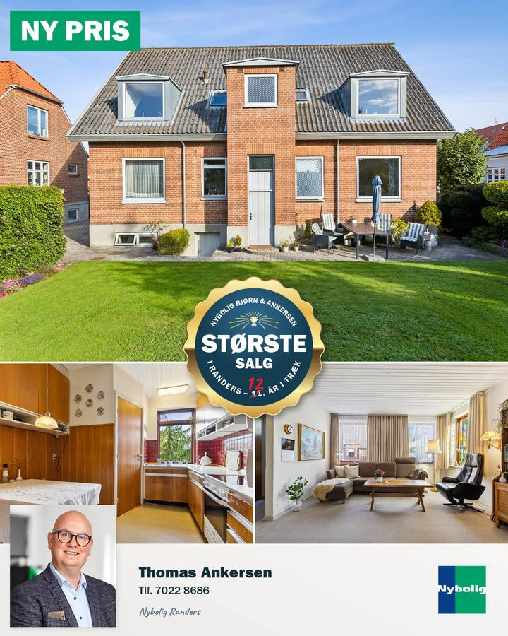 Nybolig Bjørn & Ankersen præsenterer: nedsat pris på stor murstensvilla i Randers