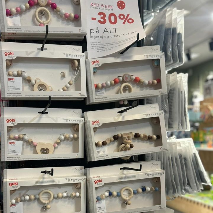 Didrik: Spar 30% på barnevognskæder i træ fra Goki i uge 45