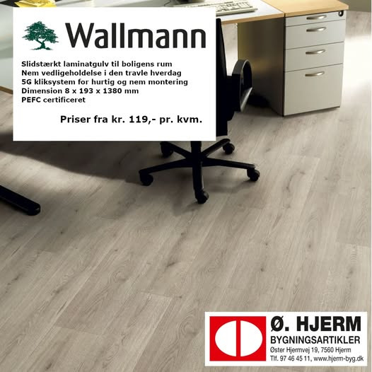 Øster Hjerm Bygningsartikler fremhæver Wallmann rustikt plankelaminatgulv i ny udstilling
