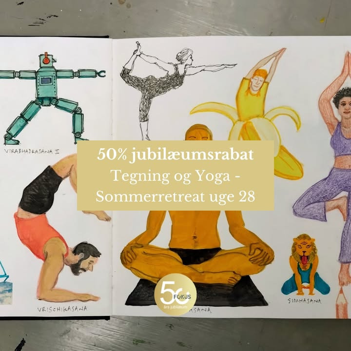 Fokus Folkeoplysning fejrer 50 års jubilæum med tegning og yoga-retreat i uge 28