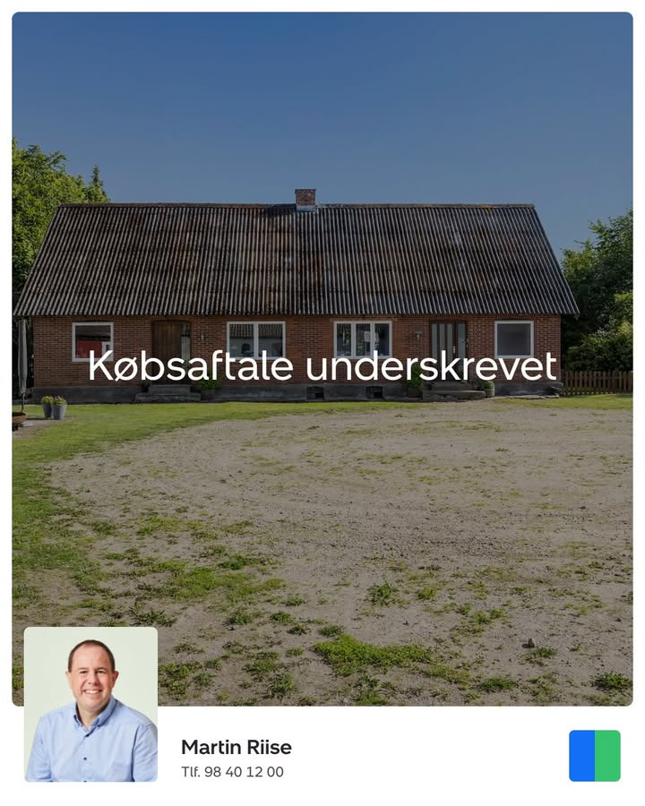 Nybolig Sæby A/S har fået underskrevet købsaftalen på Stenhøjvej 273
