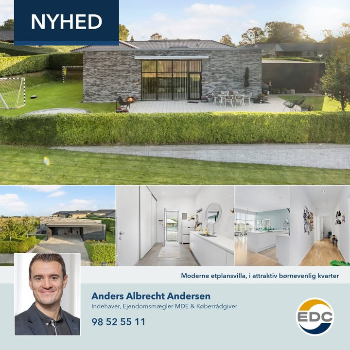 EDC Søren Jensen præsenterer moderne etplansvilla i attraktivt kvarter i Hobro