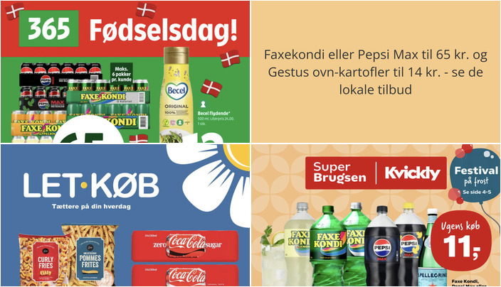 Faxekondi eller Pepsi Max til 65 kr. og Gestus ovn-kartofler til 14 kr. - se de lokale tilbud