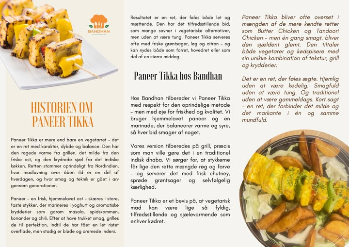Bandhan Viborg fremhæver Paneer Tikka som vegetarisk favorit med masser af smag