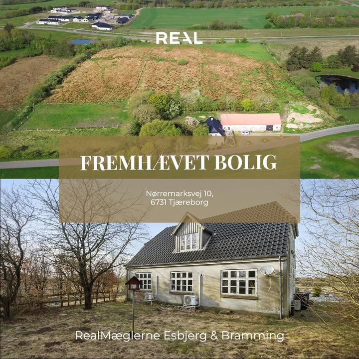 RealMæglerne Esbjerg og Bramming præsenterer landlig idyl i Tjæreborg med stor grund og potentiale