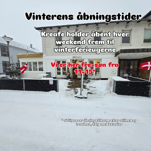 Kreafe justerer åbningstiderne og anbefaler bordbooking i weekenderne frem til vinterferien