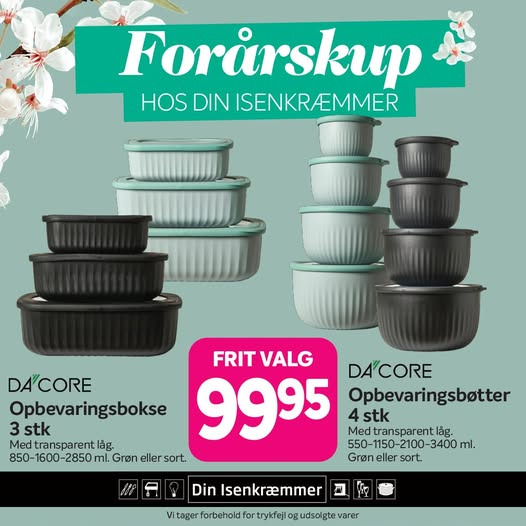 Fredericia Isenkram præsenterer praktiske DA'CORE opbevaringsbokse til kun 99,95 kr.