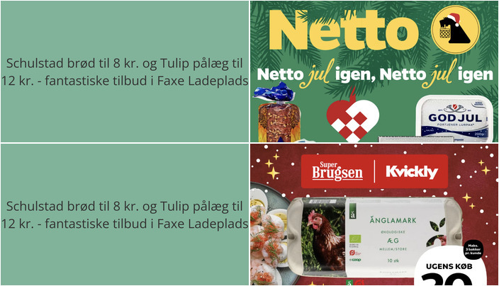 Schulstad brød til 8 kr. og Tulip pålæg til 12 kr. - fantastiske tilbud i Faxe Ladeplads