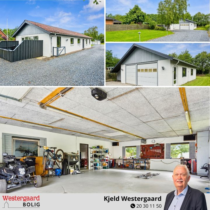 Nymoderniseret et-plans villa med stor garage fra Westergaard Bolig