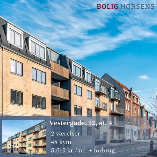 Bolig Horsens har fået en ledig 2-værelses lejlighed på Vestergade