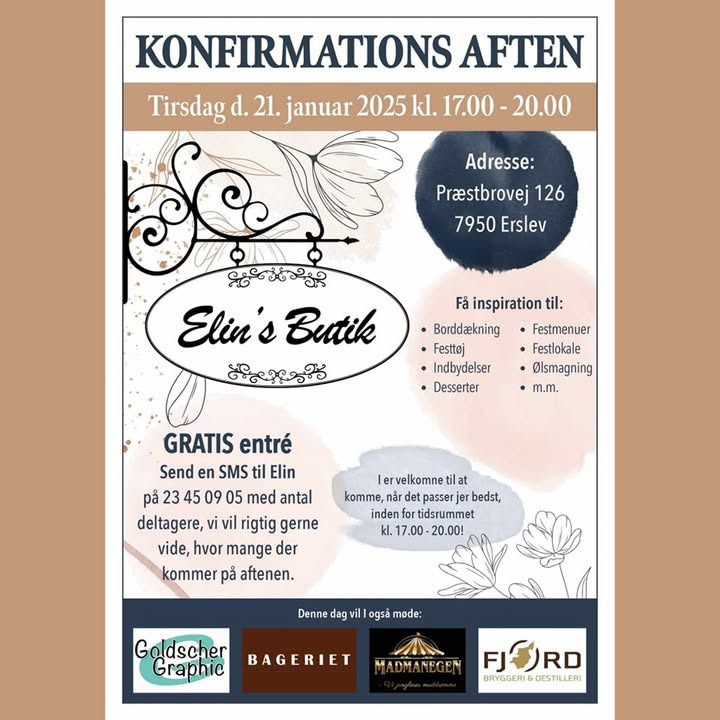 Elins Butik inviterer til konfirmationsaften med masser af inspiration