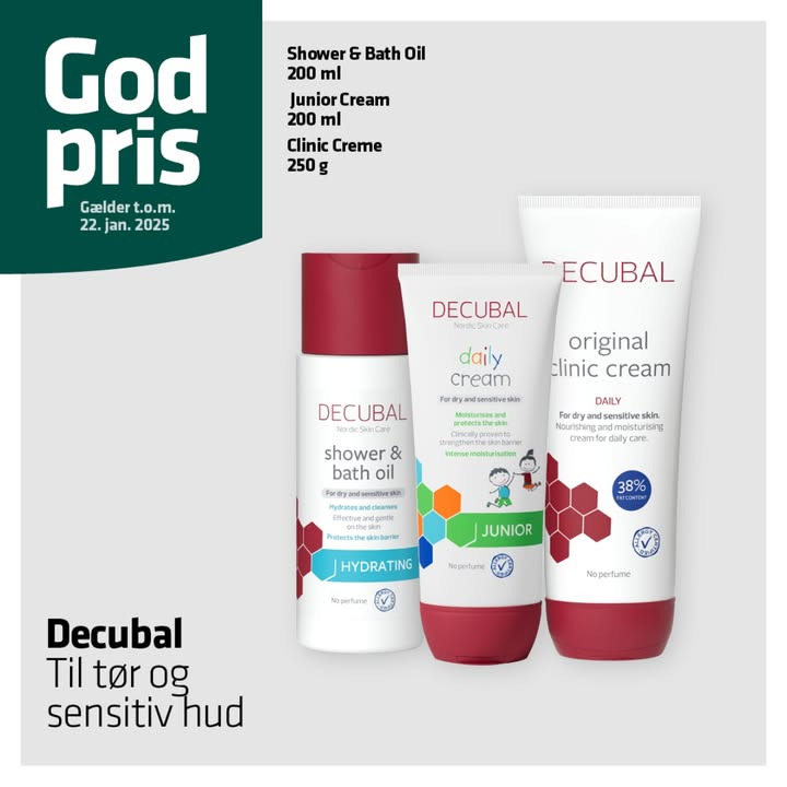 God pris på Decubal hudpleje til hele familien fra Vejlby Apotek