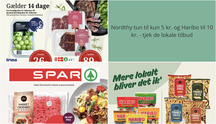 Nordthy tun til kun 5 kr. og Haribo til 10 kr. - tjek de lokale tilbud