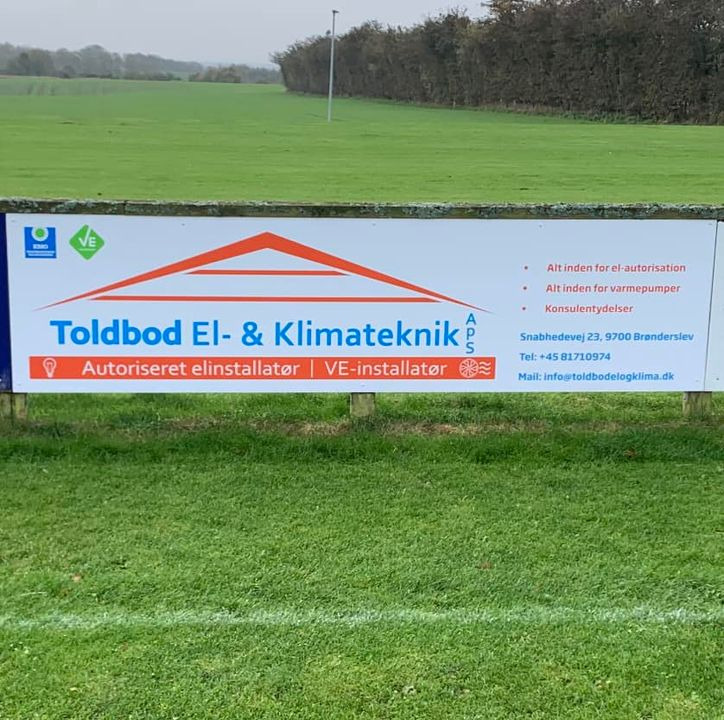 Toldbod El- & Klimateknik ApS bliver sponsor for Øster Brønderslev Idrætsforening